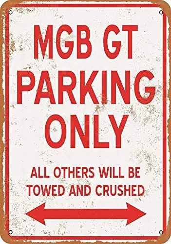 

Металлический знак 8X12 MGB Gt, только парковка, винтажный Настенный декор, домашний декор