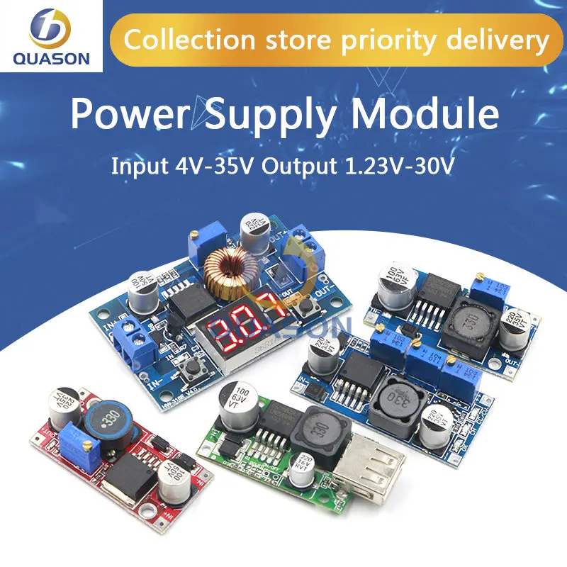 Регулируемый модуль регулятора постоянного тока LM2596 LM2596S, устройство 3 А, вход 4 В-35 В, выход 1,23 в-30 в, модуль понижающего блока питания постоянного тока