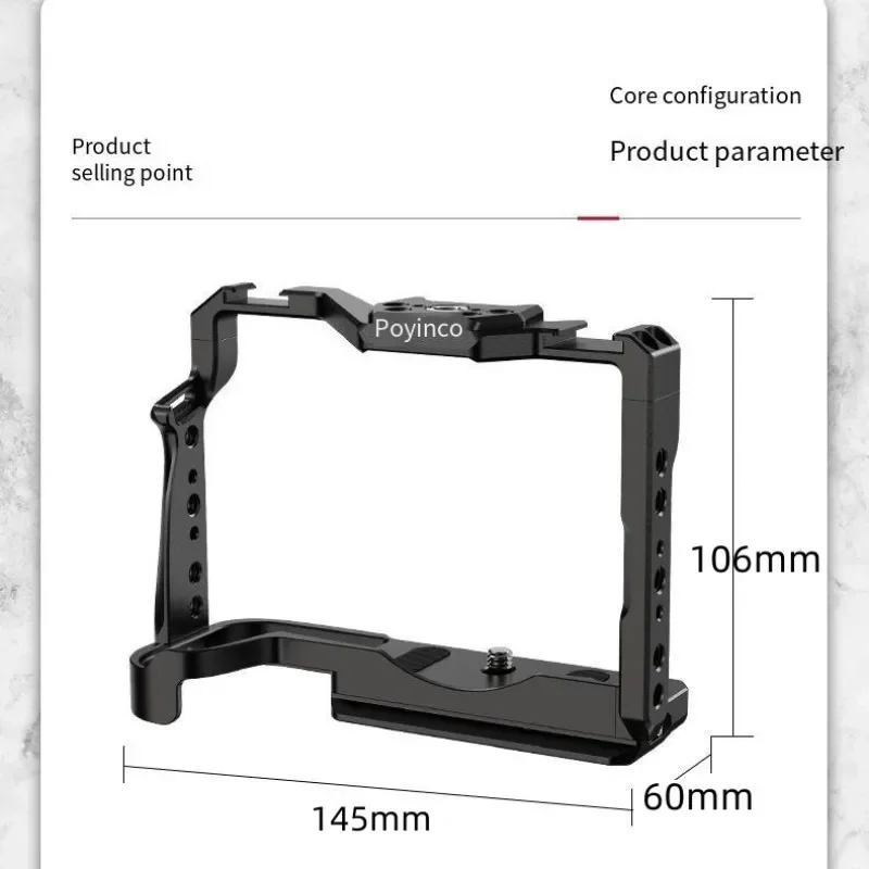 Фото Алюминиевая клетка для камеры Poyinco JN-086 для установки стабилизатора Canon R8 1/4 3/8, многофункциональный интерфейс, аксессуары для фотосъемки №4