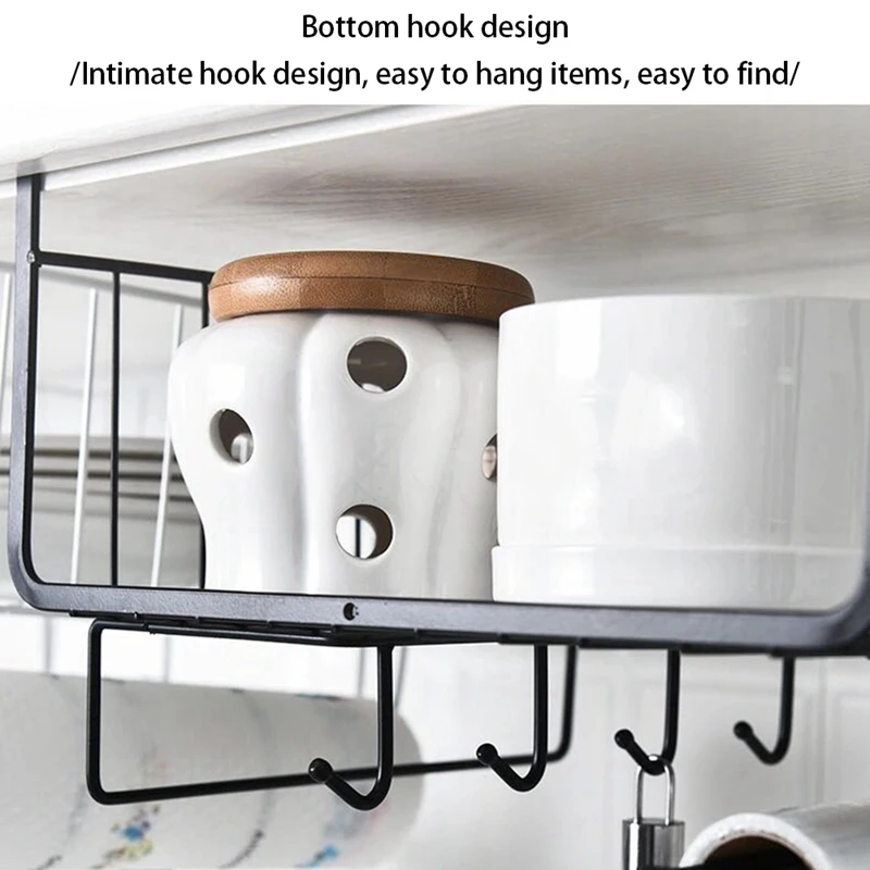 Подвесная корзина под полкой для хранения железная сетка органайзер двери шкафа