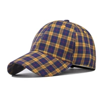 2022 spring baseball cap for man women sun hat color plaid unisex hip hop trucker cap pure cotton summer dad hat outdoor casual