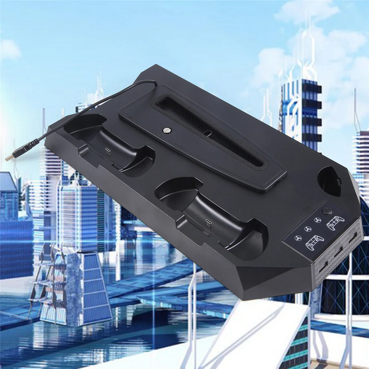 Подставка охлаждающая для PS5 Slim/PS5 ультратонкая многофункциональная док-станция