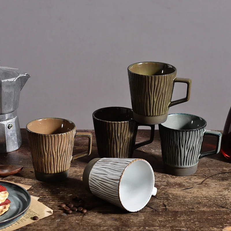 

Керамическая кружка в скандинавском стиле, ретро, индивидуальная кофейная чашка ручной работы с ручкой, чашка для воды для дома и офиса, уникальные подарки, кухонная посуда для напитков