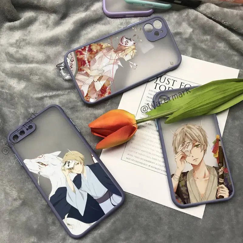 

Anime Natsume Yuujinchou Phone Case For IPhone 13 12 11 Pro Max Xs Xr X 7 8 Plus Grayish Purple Matte Translucent Coque