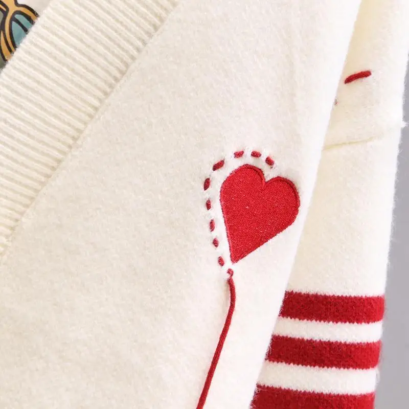 Женский свободный вязаный кардиган повседневный белый свитер с длинным рукавом