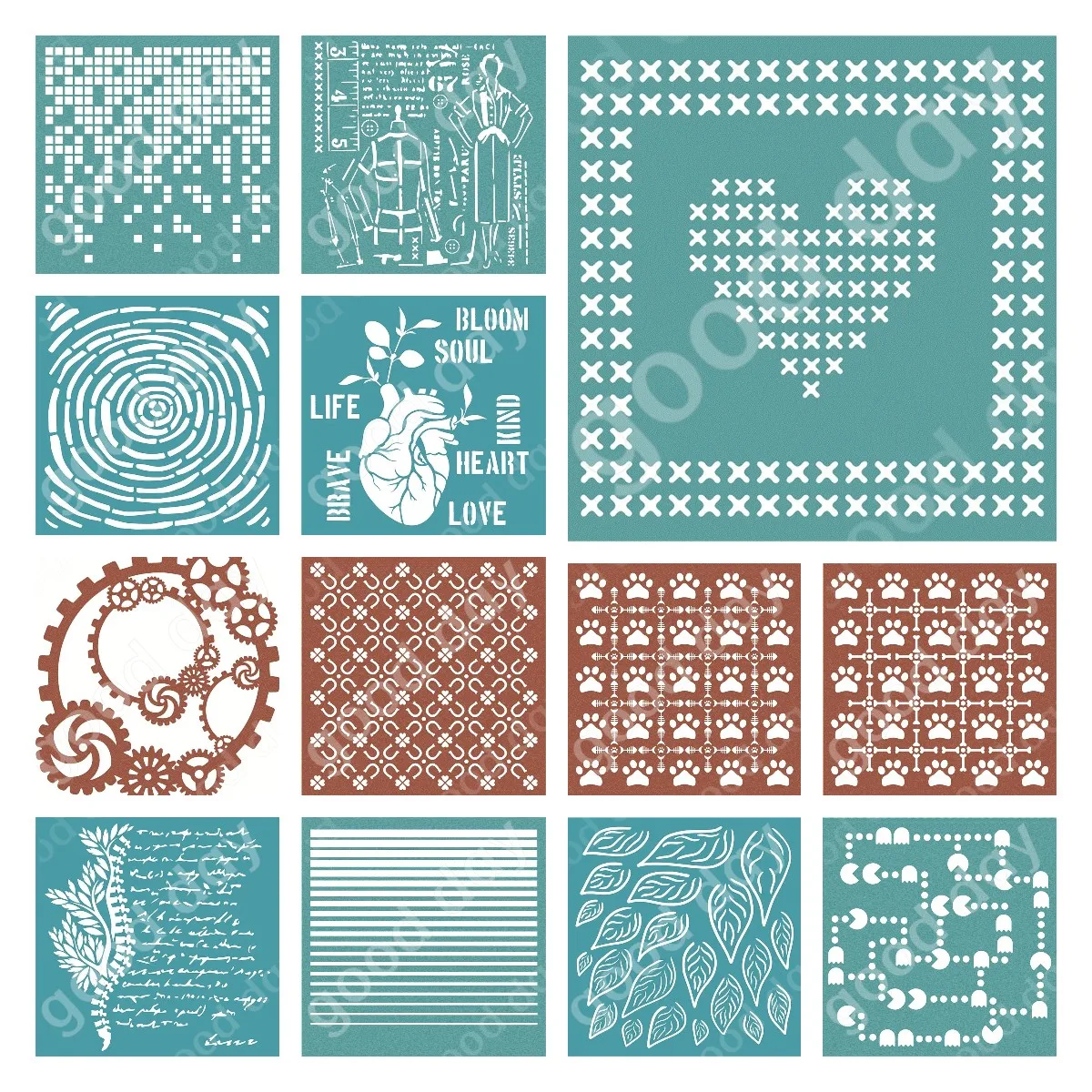 

New Arrival Love and Leaves Steampunk Layered Production Stencil Scrapbook Diary Decoration Embossing Template Diy Card Handmade