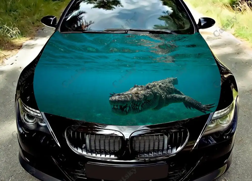 

Animal - Crocodile Car Hood Vinyl Stickers Wrap Vinyl Film Engine Cover Decals Sticker Universal Car Hood Protective Film
