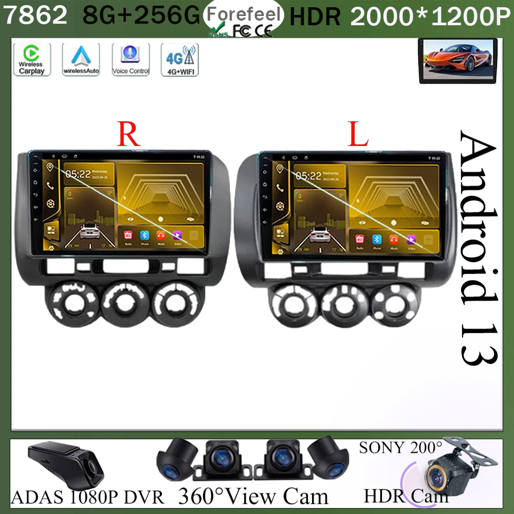 

Видео Android 13 для Honda Fit Jazz City 2002 2003 2004 2005 2006 2007 Авто Стерео 7862 Carplay радио Touch QLED BT WIFI DSP IPS