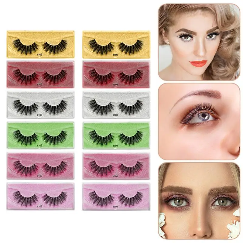 

12 Pairs Girl Makeup Fake Eyelashes Grafting Fiber Eyelashes Eye Beauty Lashes