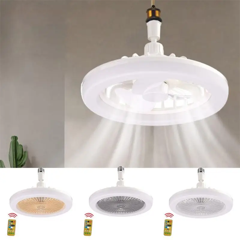 

30W E27 LED Ceiling Fans With Light Remote Control Dimmable Ceiling Lamp Bulb Indoor Bedroom Silent Chandelier With Cooling Fan