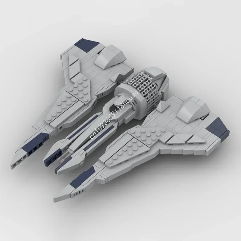 Фото 414 деталей MOC Star Battle Micro: Модель истребителя/транспортного корабля класса Kom'rk, конструктор, креативная сборная игрушка, подарок для детей №1