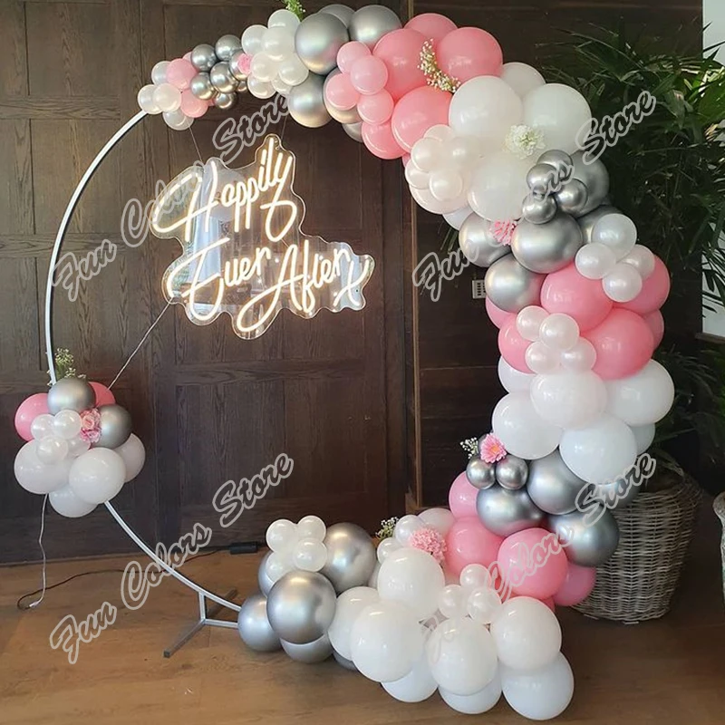 

Macaron розовые серебряные воздушные шары дневной Фотофон детский душ праздничные праздники арка для вечеринок набор