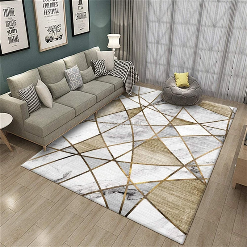 200X300CM Modern Gold Diamond Velvet Rectangular Full Shop Living Room Coffee Table Sofa Carpet Bedroom Bedside Mats Custom