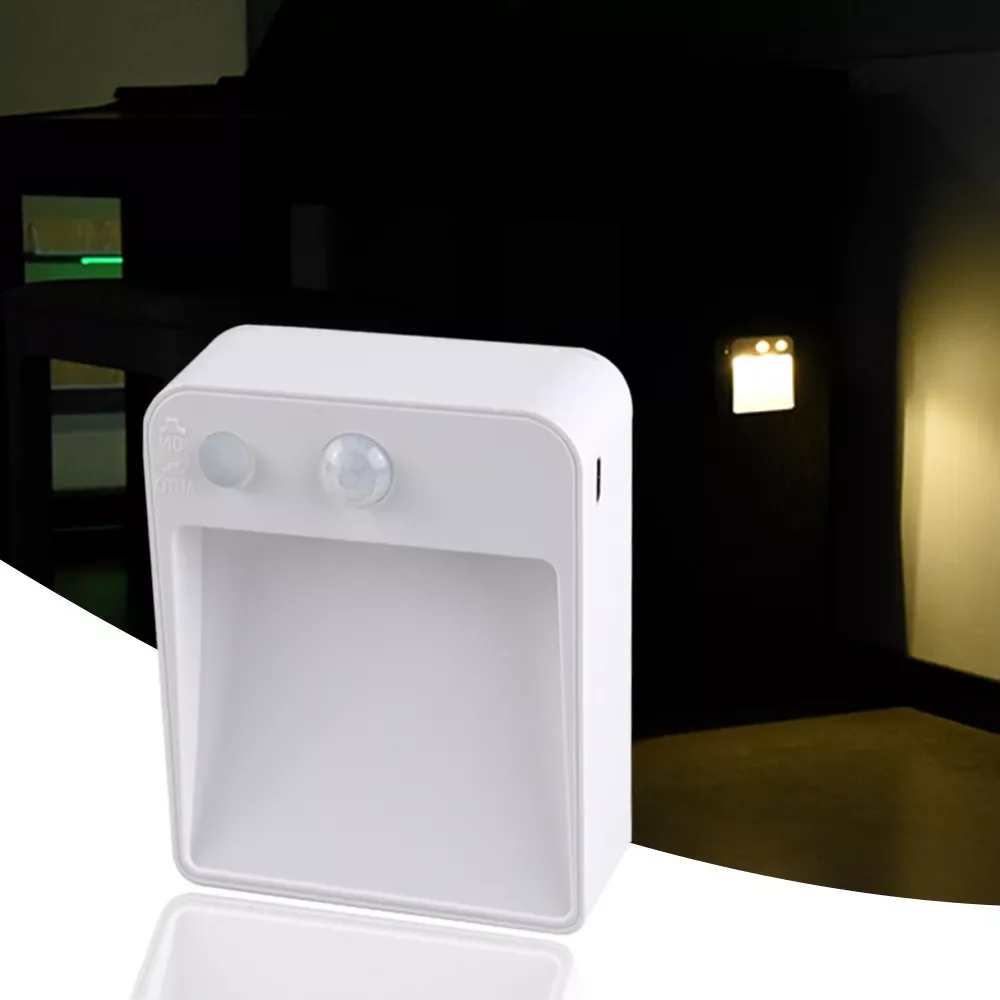 

Wireless Lamp Battery Powered Kitchen Cabinet Light with Motion Sensor 2 Modes Stick On Lights for Stairs Wardrobe Wall Lamp