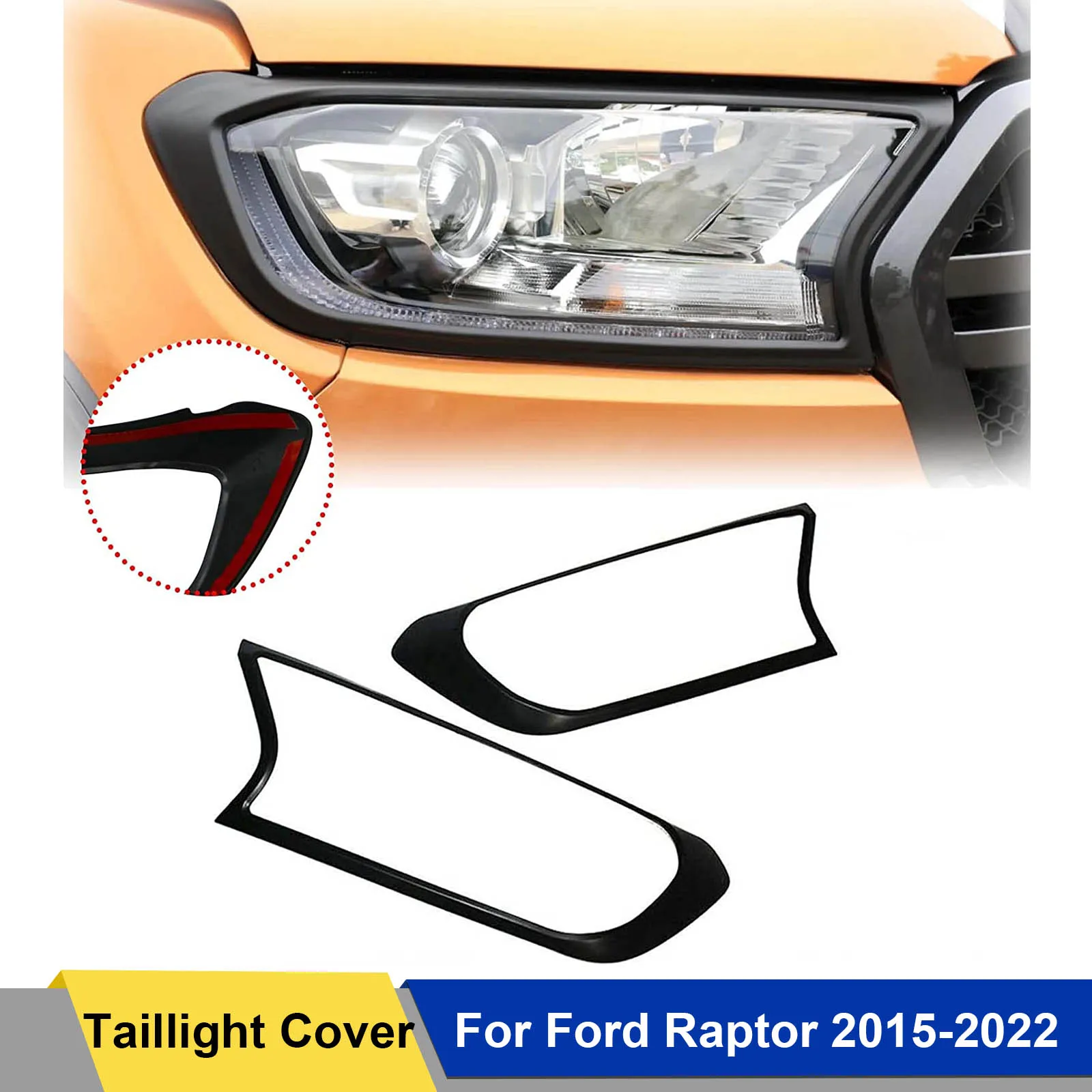 

Front Head Light Cover For Ford Ranger Raptor 2015 2016 2017 2018 2019 2020 2021 2022 Everest XLS XLT Wildtrak Car Accessories