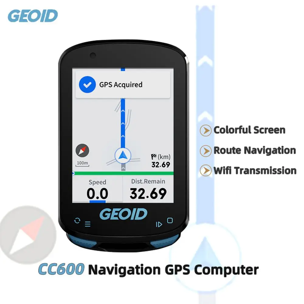 Велосипедный компьютер GEOID CC600 с цветным экраном умная навигация GPS беспроводной