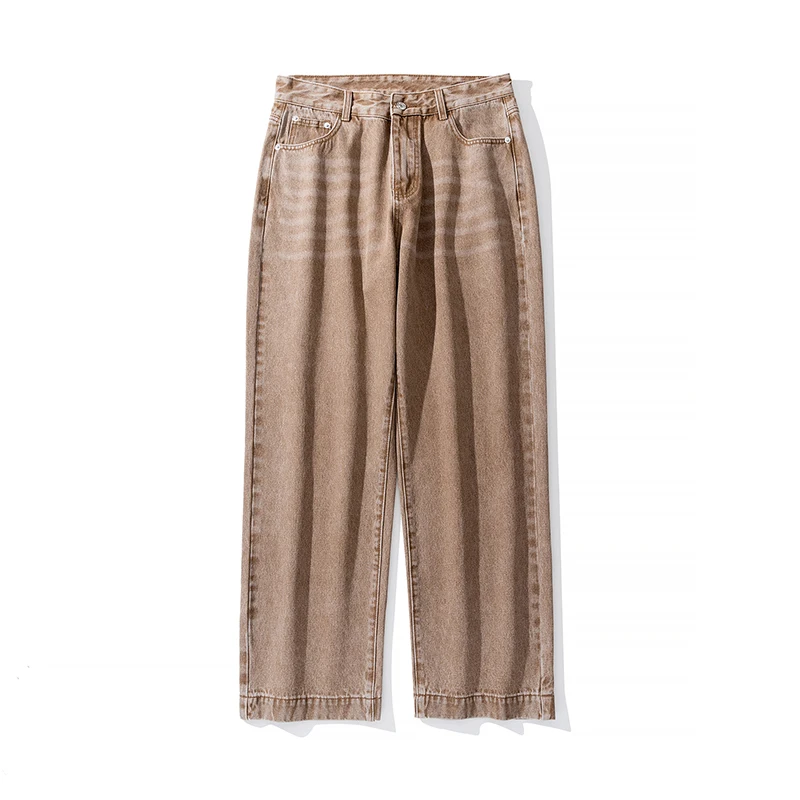 EOENKKY/2022 New Brand Autumn Men Korean Fashion 4 Colors Jeans Streetwear Hip Hop Baggy Denim Trousers Straight Wide Leg Pants