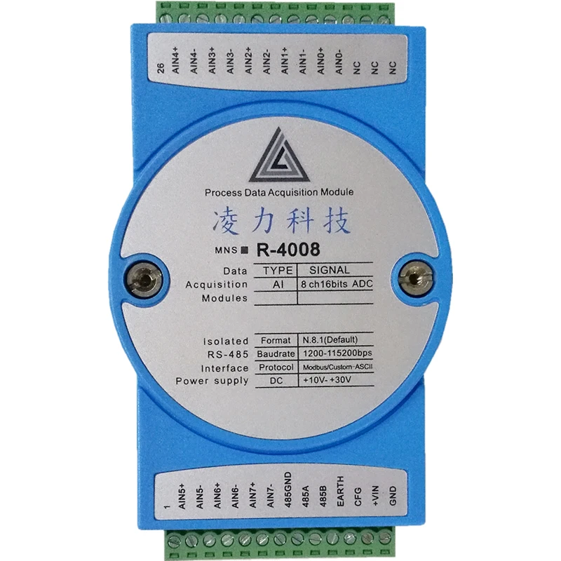

High precision analog acquisition module Modbus RTU RS485 voltage and current ad conversion 4-20mA input