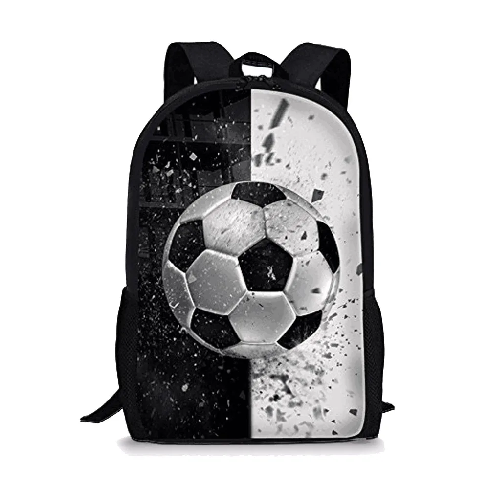 Soccer Element Printing Pattern School Backpacks Personalized Kids Daypack New Design Rucksack for Teenager