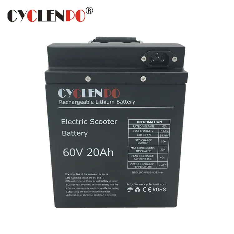 

Factory rechargeable 60v 20ah Lithium Ion Pack for electric scooter