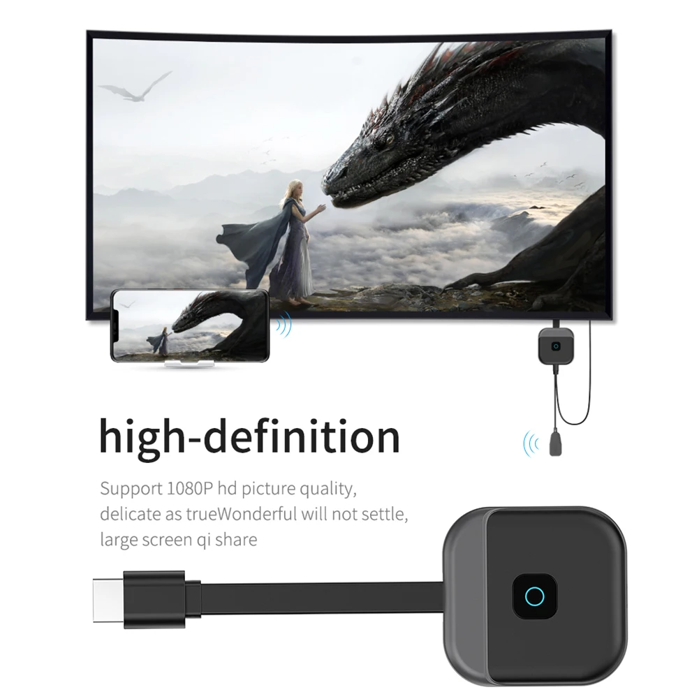 

HD Wireless Same Screen 1080P HD Image Quality Wireless Screen Device DLNA Function Online Upgrade for TV Projector for Monitor