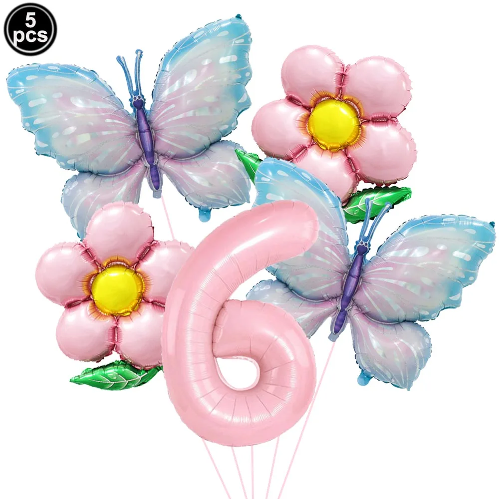 

Розовые фольгированные шары-бабочки для дня рождения