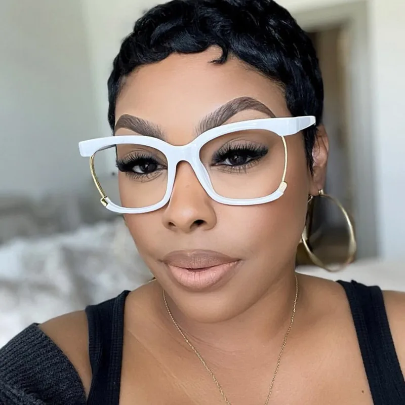 

2023 New Brand Design Fashion Square Glasses Women Frame Photochromic Anti Blue Light Computer Reading Eyeglass Degrees 0~+600