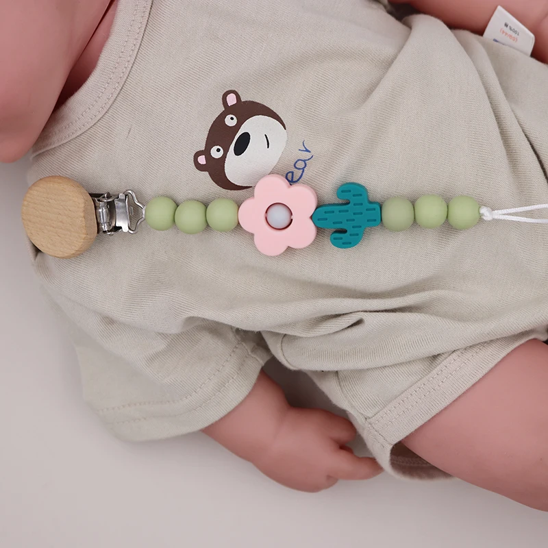 

Новое поступление, силиконовый Прорезыватель для зубов в виде цветов, кактуса, детской цепочки