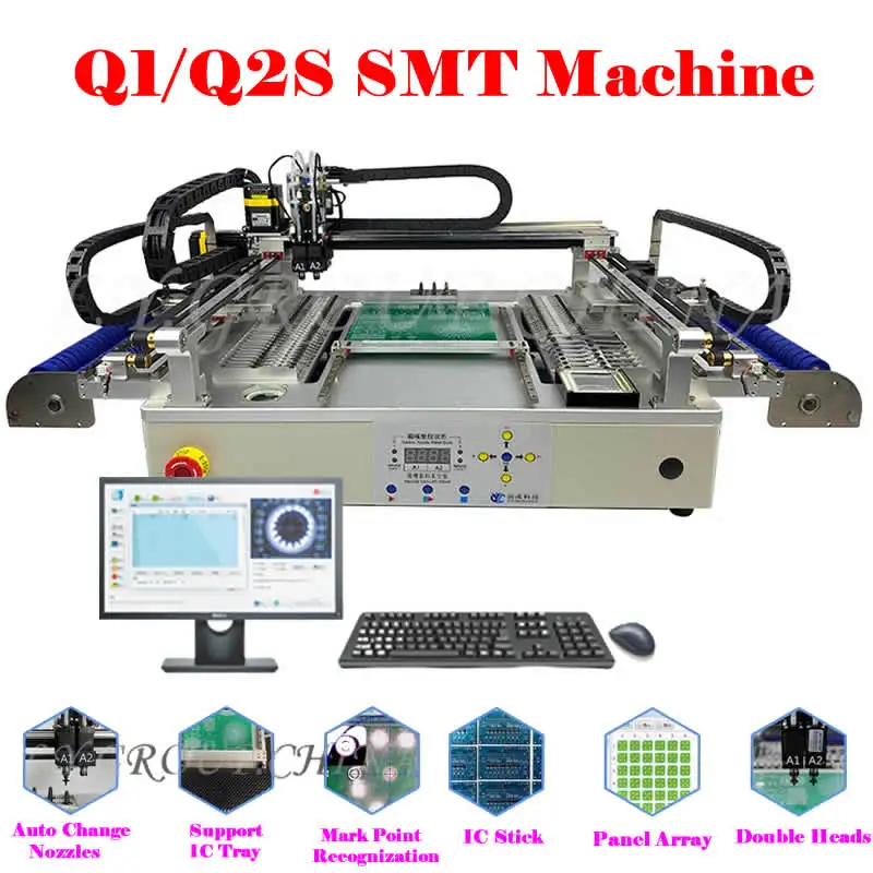 Автоматическая печатная машина PCB SMT Pick and Place Machine 54Bits с полным видением Chip Mounter LED