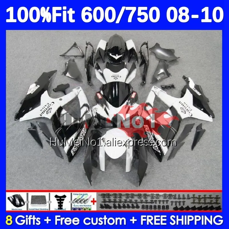 

Injection grey white Body For SUZUKI GSXR-750 GSXR 600 750 17No.6 K8 GSXR600 GSXR750 08 09 10 GSXR-600 2008 2009 2010 Fairing