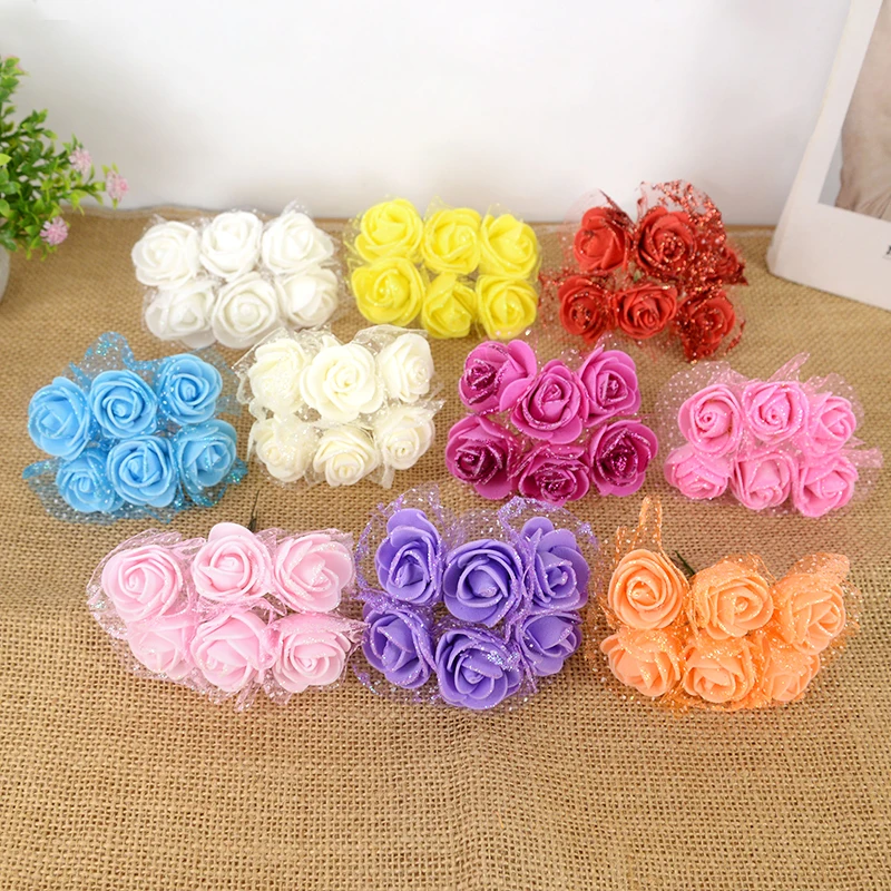 

Artificial Foam Lace Rose Heads Flower for DIY Wreath Home Wedding Decoration Scrapbooking Flowers Fake Flower Head