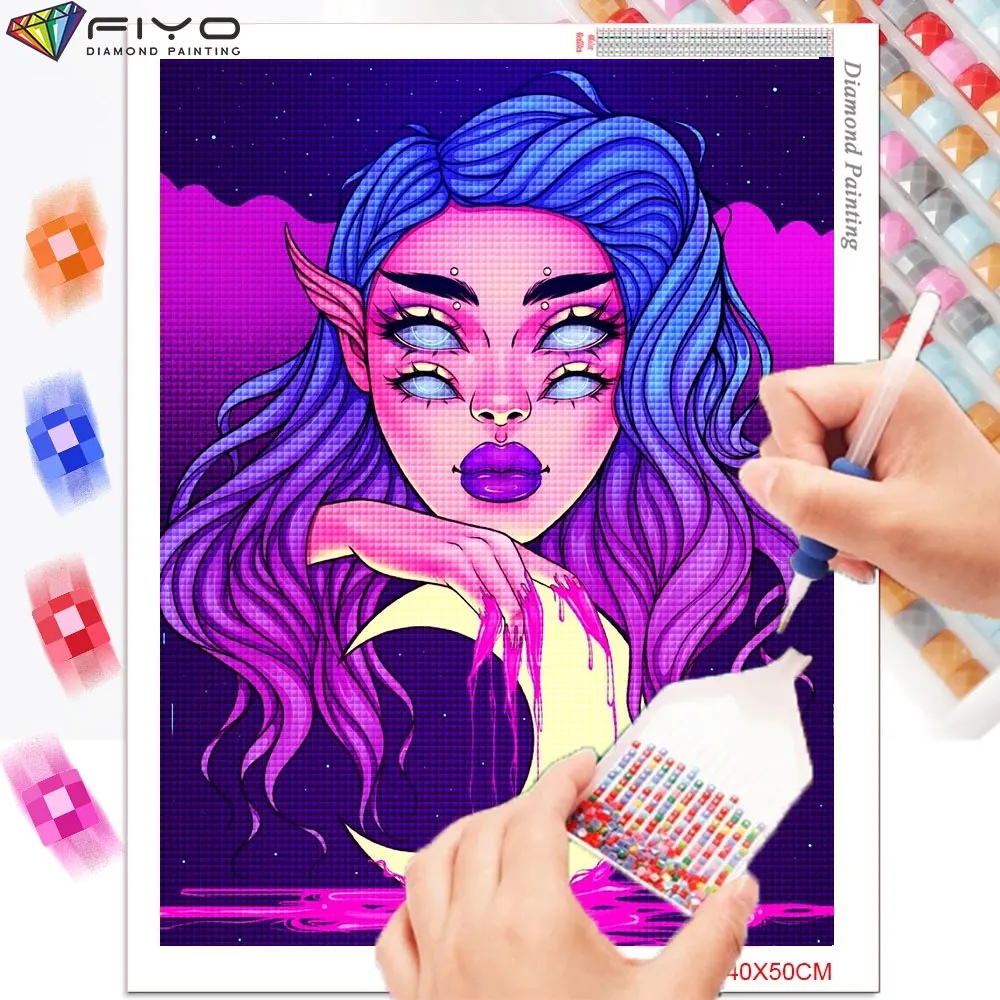 Набор для алмазной вышивки сделай сам мозаика в стиле Триппи девочек портретная
