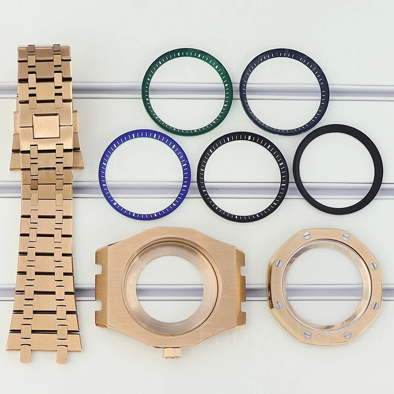 Часы из розового золота 41 мм детали для планшетов нержавеющая сталь 316L Royal Seiko NH35