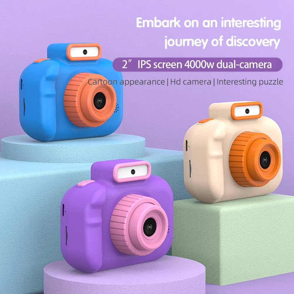 

Children's Camera High-definition 4000W Front Rear Dual-camera 2 Inch 1080P HD IPS Screen Digital Kids Camera Photography Toys