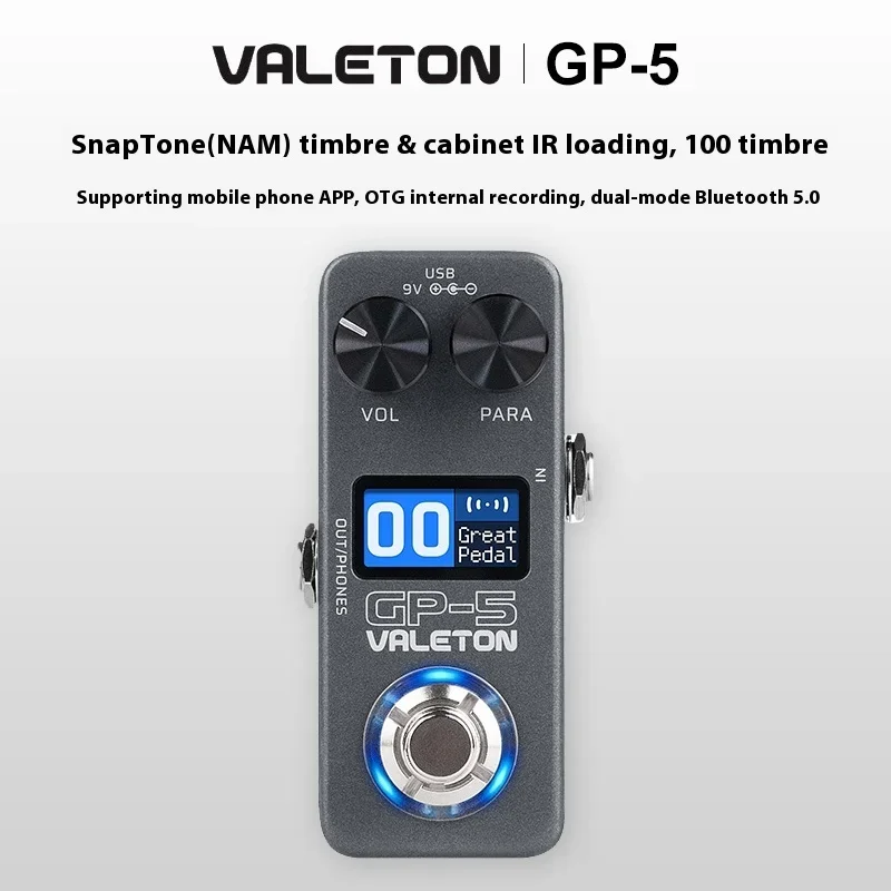 Фото Электрогитара Valeton GP-5, устройство с интегрированным эффектом, процессорная коробка, имитирующая перегрузка, одноблочный эффектор, подарки №2