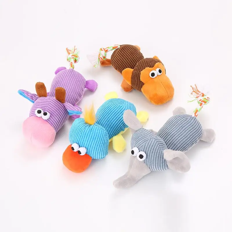 

hot selling wholesale four style cheap plush pet dog chew toy