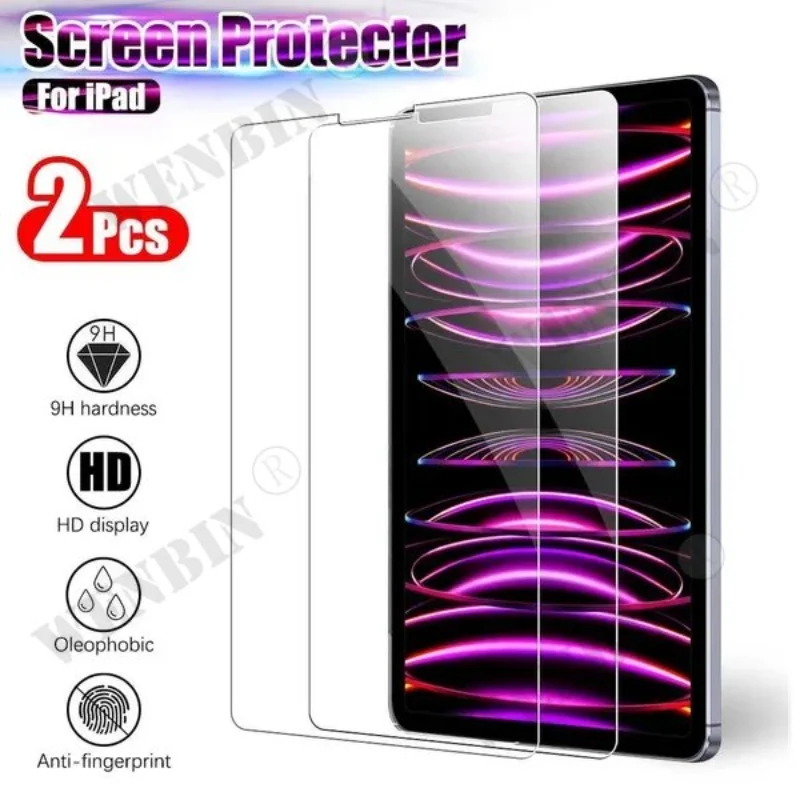 

2 Pcs Tempered Glass Tablet Screen Protector 9H Toughened Protective Film For iPad Pro 12.9 11 Air 5 4 9.7 10.2 10th Mini 7 6
