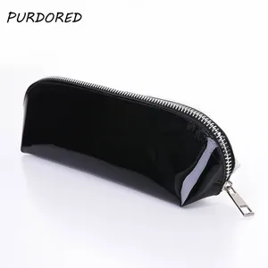 PURDORED 1 шт. однотонная женская косметичка из искусственной кожи, косметичка для путешествий, сумка для косметики, органайзер для туалетных принадлежностей, Студенческая сумка-карандаш