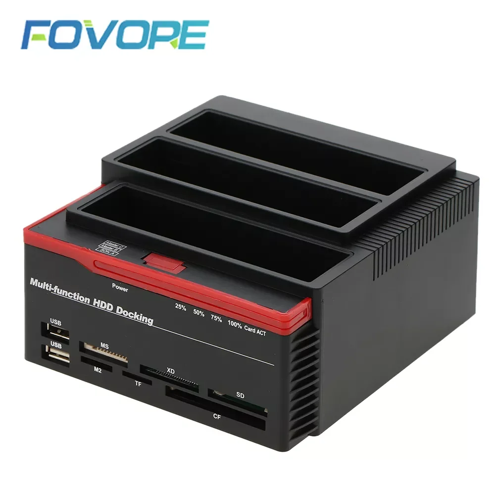 

2.5"/3.5" USB 3.0 to 2 SATA Ports 1 IDE Port External HDD Hard Drive Disk Docking Station Card Reader USB3.0 Hub with
