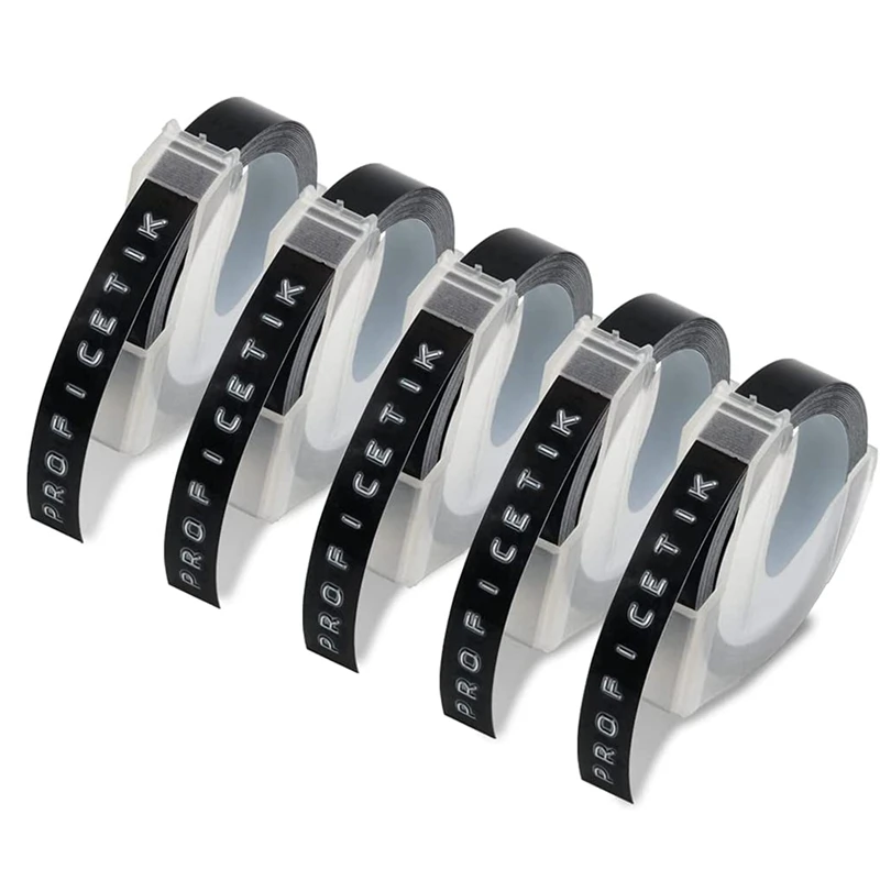 

NEW-6 Pcs Label Tape Compatible with Dymo Embossing Label Tape for Dymo Label Maker 1880 Motex E-101 9mm x