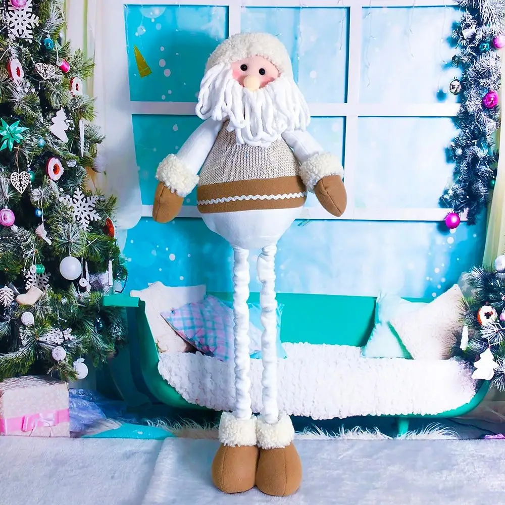 

Santa Snowman Retractable Doll Home Decoration Plush Toys Christmas Ornaments Retractable Standing Toy New Year Kids Gifts