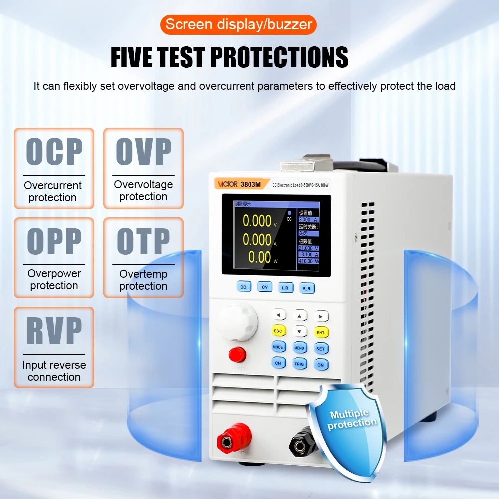 VICTOR 3824 2 8-дюймовая двухканальная программируемая электронная нагрузка