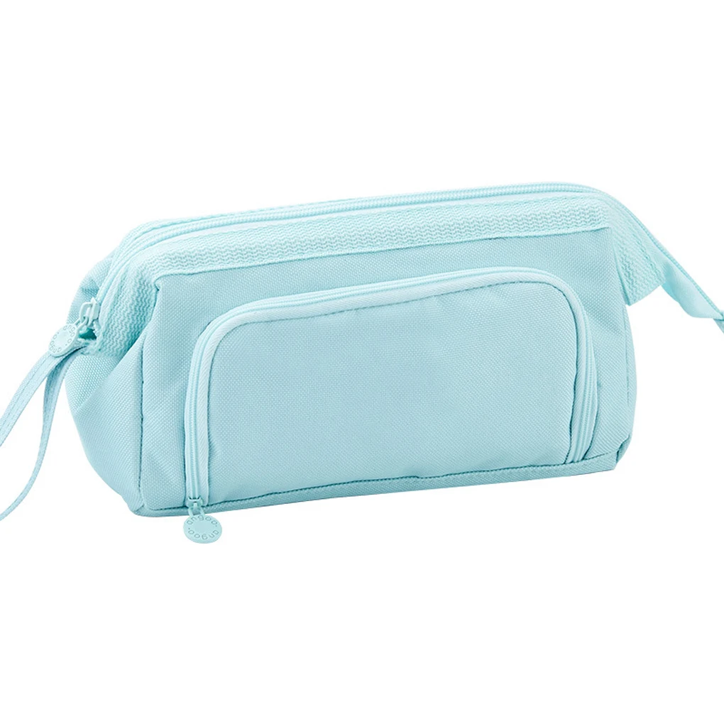 

Pen Case Large Multifunctional Double-Layers Multi-Pockets Storage Box Solid School Supplies Student Home Teacher Men