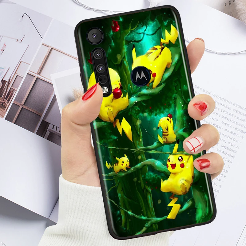 anime pokemon pikachu for motorola moto g g60 g60s g50 g40 g9 g10 e7i e6s power edge 20 e20 2021 x3 s pro black phone case free global shipping