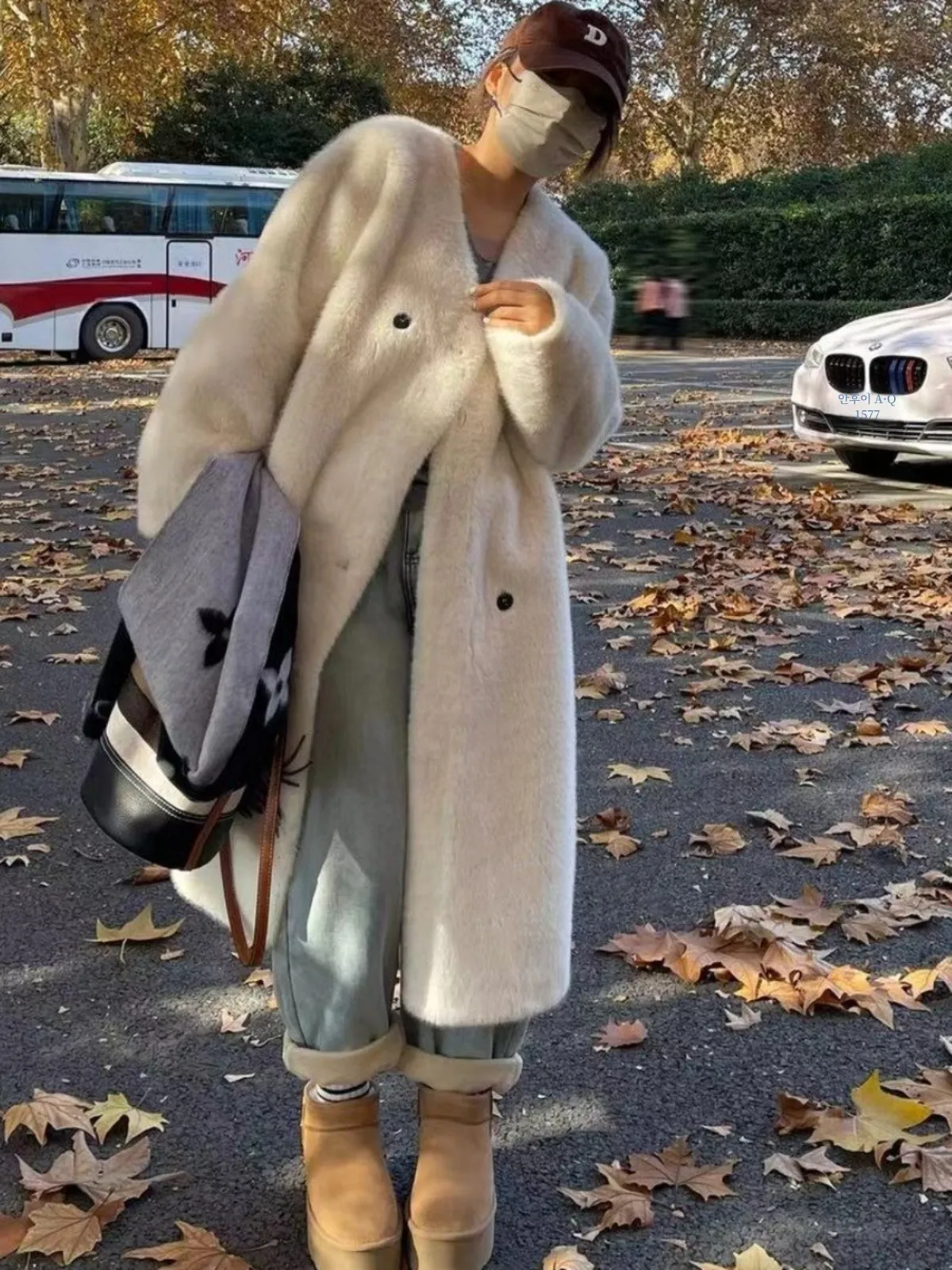 Женское зимнее меховое пальто Длинное свободное утепленное из меха норки с