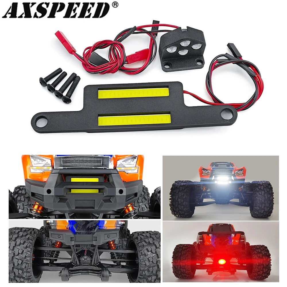 

AXSPEED Front Double Light Bar and Rear LED Lamp Headlight Taillight for 1/5 X-MAXX 6S 8S Accessories