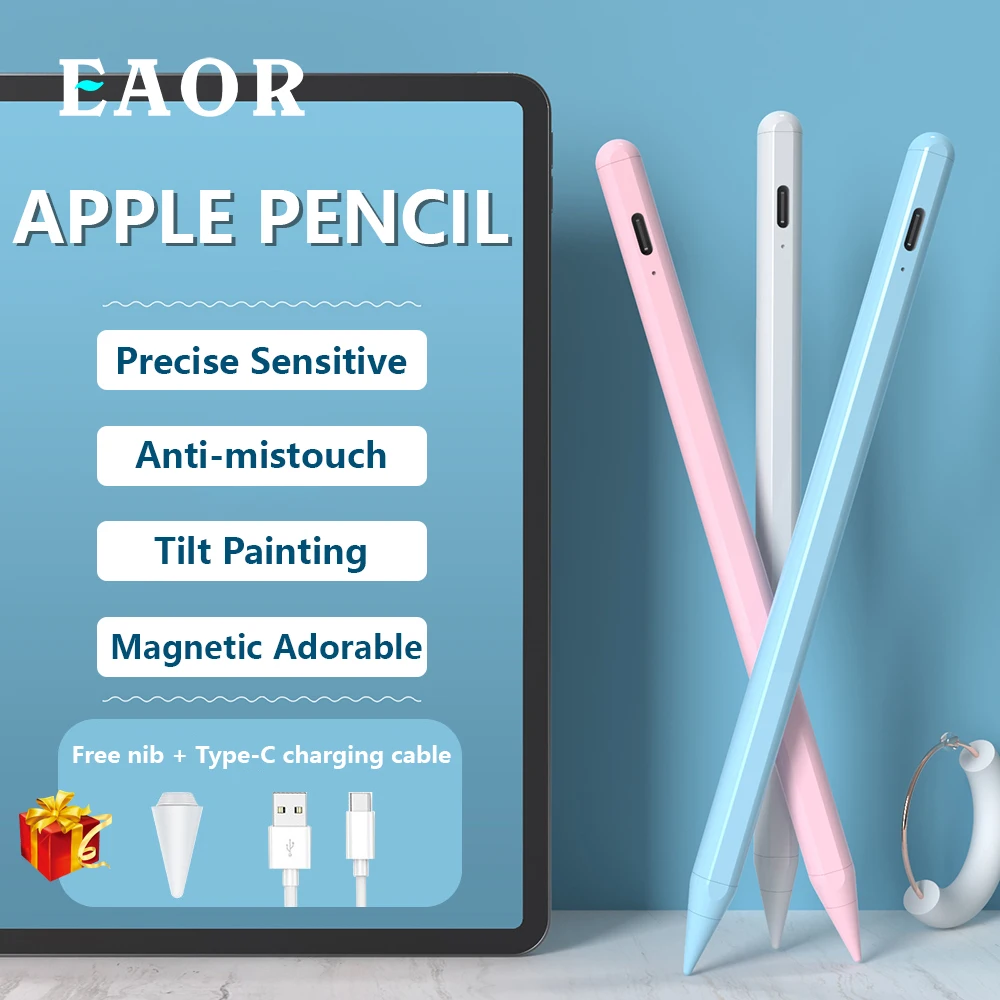 

EAOR Tablet Stylus Pen for Apple iPad Pencil 1 2 Touch Screen Pen for iPad 7th 8th 10.2 Pro 11 12.9 2021-2018 10.9 Air4 3 Mini 5
