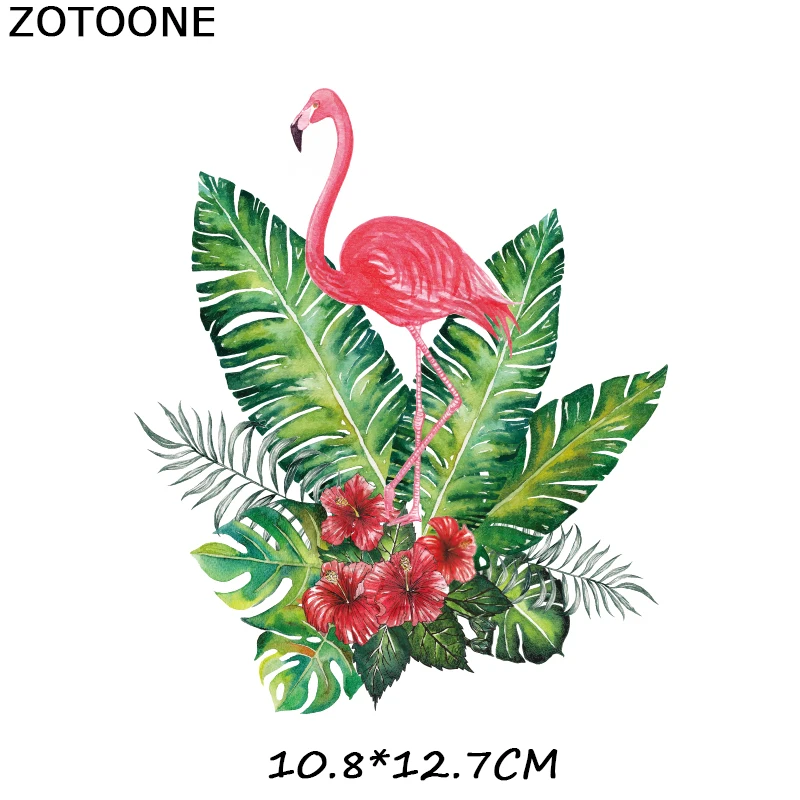 Нашивки с Фламинго ZOTOONE железные наклейки животными большой размер нашивки для