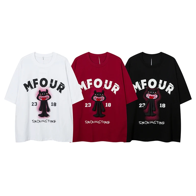 

Feel Lonely Design Sense 3D Doll Short Sleeve Large T-shirt for Men and Women Summer 2023 New Loose Casual Versatile