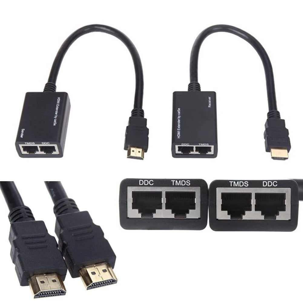 Расширитель HDMI Over RJ45 CAT5e CAT6 UTP LAN Ethernet Balun Повтор тип A 19-контактный Соединительный